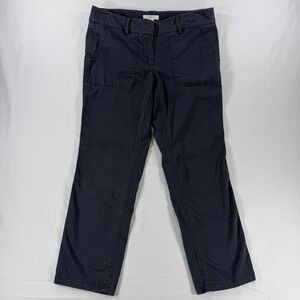 Loft Womens 4P Utility Chino Pants Dark Gray Straight Leg Stretch Cotton 447442